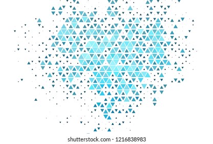 Light BLUE vector template with crystals, triangles. Glitter abstract illustration with triangular shapes. Pattern for busines ad, booklets, leaflets