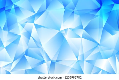 Light BLUE vector template with crystals, triangles. Abstract gradient illustration with triangles. Best design for your ad, poster, banner.