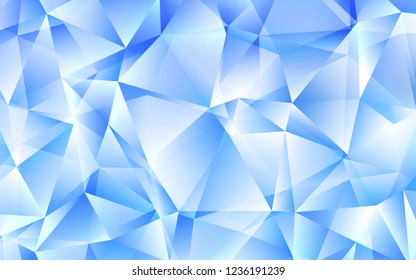 Light BLUE vector template with crystals, triangles. Modern abstract illustration with colorful triangles. Pattern for commercials.