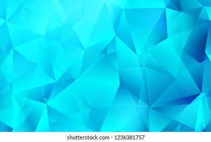Light BLUE vector template with crystals, triangles. Glitter abstract illustration with triangular shapes. The template can be used as a background.