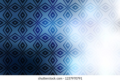 Light BLUE vector template with crystals, rectangles. Decorative design in abstract style with rectangles. Best design for your ad, poster, banner.
