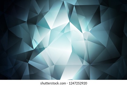 Light BLUE vector template with crystals, triangles. Beautiful illustration with triangles in nature style. Best design for your ad, poster, banner.
