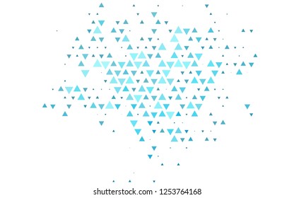 Light BLUE vector template with crystals, triangles. Glitter abstract illustration with triangular shapes. Best design for your ad, poster, banner.