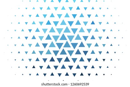 Light BLUE vector template with crystals, triangles. Triangles on abstract background with colorful gradient. Pattern for commercials.