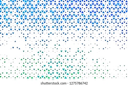 Light BLUE vector template with crystals, triangles. Illustration with set of colorful triangles. Best design for your ad, poster, banner.
