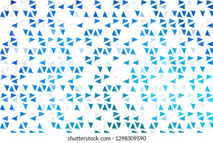 Light BLUE vector template with crystals, triangles. Triangles on abstract background with colorful gradient. Best design for your ad, poster, banner.