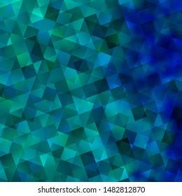 Light BLUE vector template with crystals, squares. Illustration with colorful triangles, rectangles. Pattern for booklets, leaflets