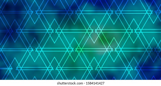 Light BLUE vector template with crystals, triangles. Glitter abstract illustration with triangular shapes. Design for your promotions.