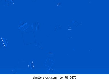 Plantilla vectorial AZUL claro con cristales, círculos, cuadrados. Ilustración abstracta con puntos coloridos, líneas, cubos. Diseño inteligente para sus anuncios.