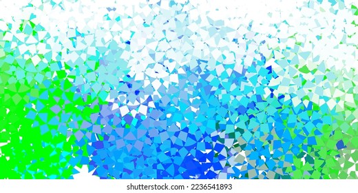 Light blue vector template with crystals, triangles. Beautiful illustration with triangles in nature style. Pattern for websites.