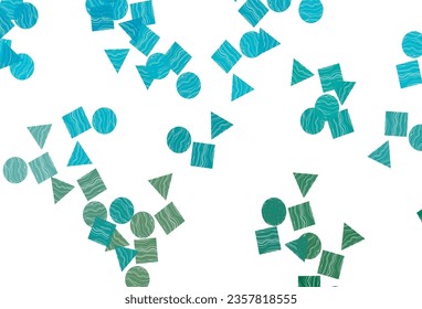 Plantilla de vector BLUE claro con cristales, círculos, cuadrados. Ilustración con círculos coloridos, triángulos, rectángulos. Patrón de anuncios comerciales, folletos, folletos