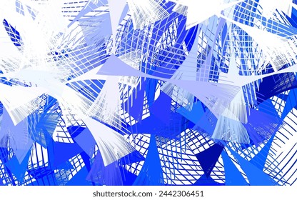 Light BLUE vector template with crystals, triangles. Abstract gradient illustration with triangles. Modern template for landing page.