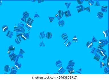 Plantilla de Vector AZUL claro con cristales, círculos, cuadrados. Diseño decorativo en estilo abstracto con líneas, puntos, cubos. Plantilla moderna para tu landing page.