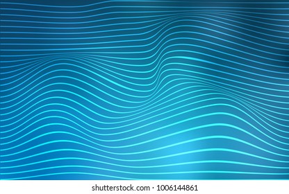 Light BLUE vector template with curved ribbons. Shining crooked illustration of lines in a brand-new style. The template for background of cell phones.