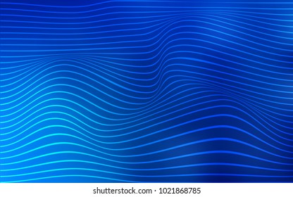 Light BLUE vector template with curved lines. Geometric illustration in Origami style with gradient.  The best blurred design for your business.