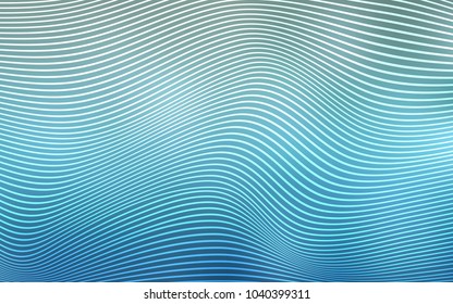 Light BLUE vector template with curved lines. Glitter abstract illustration with wry lines. Brand-new design for your ads, poster, banner.