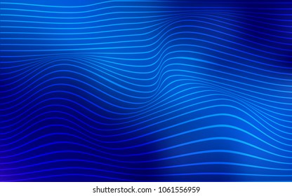 Light BLUE vector template with curved ribbons. Shining crooked illustration of lines in a brand-new style. Brand-new design for your ads, poster, banner.