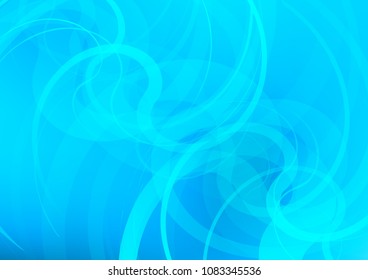 Light BLUE vector template with curved shapes. Blurred geometric sample with gradient bubbles.  The elegant pattern for brand book.