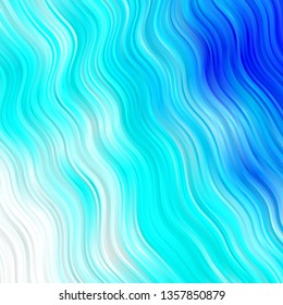 Light BLUE vector template with curved lines. Abstract illustration with gradient bows. Pattern for websites, landing pages.