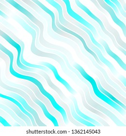 Light BLUE vector template with curved lines. Illustration in abstract style with gradient curved.  Pattern for busines booklets, leaflets