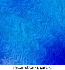 Light BLUE vector template with curved lines. Colorful illustration in abstract style with bent lines. Template for cellphones.