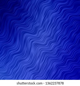 Light BLUE vector template with curved lines. Colorful geometric sample with gradient curves.  Best design for your ad, poster, banner.