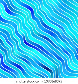 Light BLUE vector template with curved lines. Colorful illustration with curved lines. Pattern for ads, commercials.