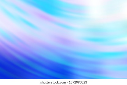 Light BLUE vector template with curved lines. Glitter abstract illustration with wry lines. Template for cell phone screens.