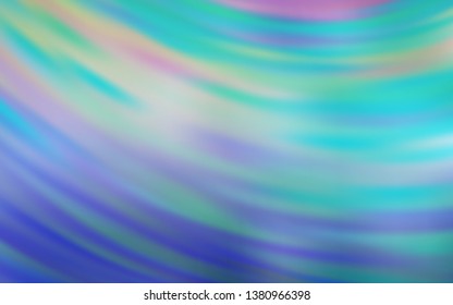 Light BLUE vector template with curved lines. A shining illustration, which consists of curved lines. The best colorful design for your business.