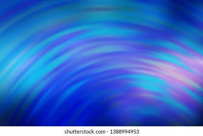 Light BLUE vector template with curved lines. Colorful illustration in simple style with gradient. Brand new design for your ads, poster, banner.