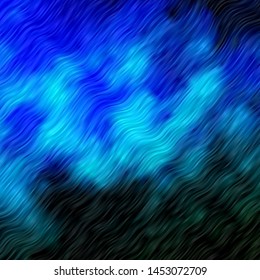 Light BLUE vector template with curved lines. Illustration in abstract style with gradient curved.  Best design for your posters, banners.
