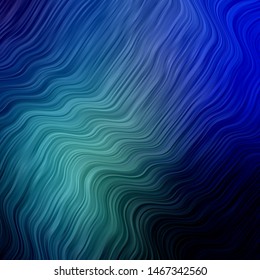 Light BLUE vector template with curved lines. Abstract illustration with gradient bows. Pattern for websites, landing pages.
