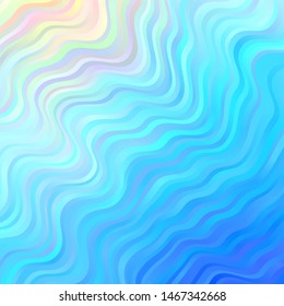 Light BLUE vector template with curved lines. Colorful illustration in abstract style with bent lines. Design for your business promotion.