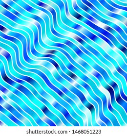 Light BLUE vector template with curved lines. Colorful illustration, which consists of curves. Pattern for websites, landing pages.