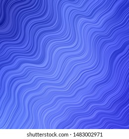 Light BLUE vector template with curved lines. Colorful geometric sample with gradient curves.  Template for cellphones.