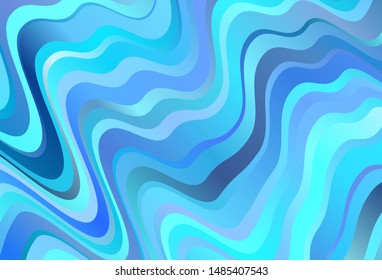 Light BLUE vector template with curved lines. Glitter abstract illustration with wry lines. Brand new design for your ads, poster, banner.