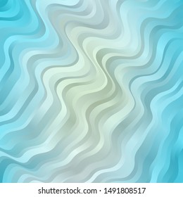 Light BLUE vector template with curved lines. Abstract gradient illustration with wry lines. Best design for your posters, banners.