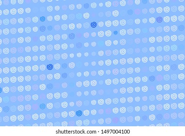 Light BLUE vector template with curved lines. Creative illustration in halftone style with gradient. Brand new design for your ads, poster, banner.
