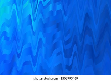 Light BLUE vector template with curved lines. Creative illustration in halftone style with gradient. A completely new template for your design.