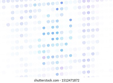 Light BLUE vector template with curved lines. Creative illustration in halftone style with gradient. Brand new design for your ads, poster, banner.