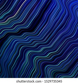 Light BLUE vector template with curved lines. Abstract illustration with gradient bows. Pattern for websites, landing pages.
