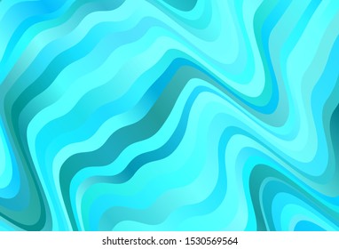 Light BLUE vector template with curved lines. Glitter abstract illustration with wry lines. Pattern for your business design.