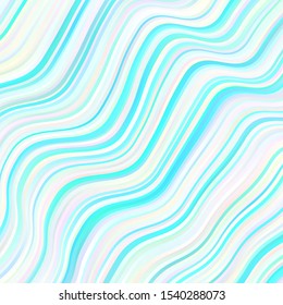 Light BLUE vector template with curved lines. Colorful illustration with curved lines. Pattern for ads, commercials.