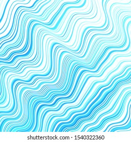 Light BLUE vector template with curved lines. Colorful illustration in abstract style with bent lines. Best design for your posters, banners.