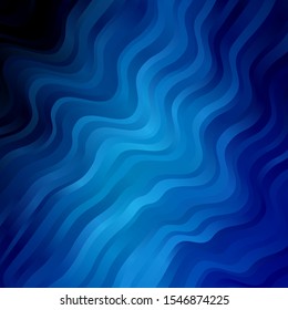Light BLUE vector template with curved lines. Bright sample with colorful bent lines, shapes. Pattern for business booklets, leaflets