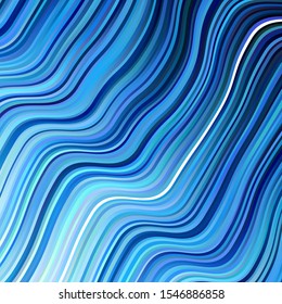 Light BLUE vector template with curved lines. Abstract gradient illustration with wry lines. Pattern for commercials, ads.
