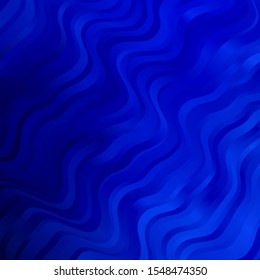 Light BLUE vector template with curved lines. Abstract illustration with gradient bows. Pattern for ads, commercials.