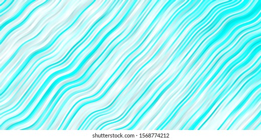 Light BLUE vector template with curved lines. Colorful illustration with curved lines. Pattern for websites, landing pages.