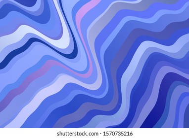 Light BLUE vector template with curved lines. Brand new colorful illustration in simple style. A completely new design for your business.