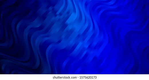 Light BLUE vector template with curved lines. Illustration in halftone style with gradient curves. Design for your business promotion.